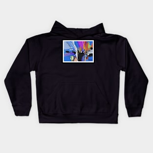 Blue 2, abstract expressionism Kids Hoodie